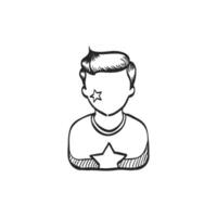 hand- getrokken schetsen icoon Amerikaans voetbal fans avatar vector