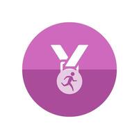 atletisch medaille icoon in vlak kleur cirkel stijl. sport sprinter triatlon marathon prijs vector