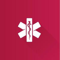 medisch kruis vlak kleur icoon lang schaduw vector illustratie