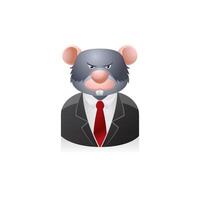 Rat zakenman avatar icoon in kleuren. vector