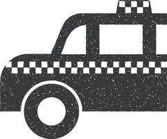 taxi auto vector icoon illustratie met postzegel effect