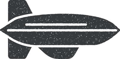 slap luchtschip vliegtuig vector icoon illustratie met postzegel effect