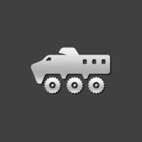 gepantserd voertuig icoon in metalen grijs kleur stijl. leger vervoer vector