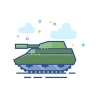 tank icoon vlak kleur stijl vector illustratie