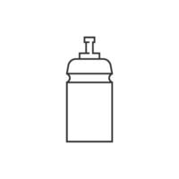 wielersport water fles icoon in dun schets stijl vector