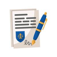 document wet met pen icoon illustratie. vector ontwerp