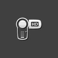 camcorder icoon in metalen grijs kleur stijl. videografie film opname vector