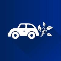 groen auto vlak kleur icoon lang schaduw vector illustratie