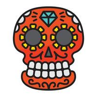 schedel icoon met concept dag van dood. vector ontwerp