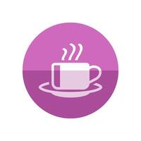 koffie kop icoon in vlak kleur cirkel stijl. voedsel drank drinken ontbijt heet stoom- thee espresso vector