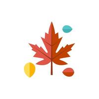 esdoorn- blad icoon in vlak kleur stijl. herfst vallen Canada vector
