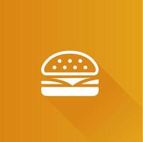 hamburger vlak kleur icoon lang schaduw vector illustratie