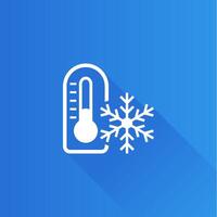 thermometer vlak kleur icoon lang schaduw vector illustratie