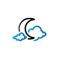 weer bewolkt bewolkt icoon in duo toon kleur. voorspelling nacht bewolkt verkoudheid vector