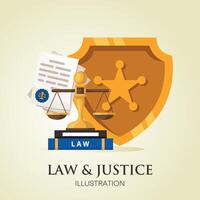 wet en gerechtigheid illustratie ontwerp vector