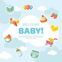 hand- getrokken baby kind achtergrond ontwerp vector