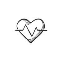 hand- getrokken schetsen icoon hart tarief vector