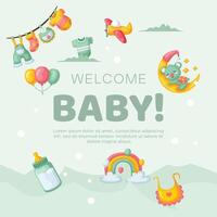 hand- getrokken baby kind achtergrond ontwerp vector