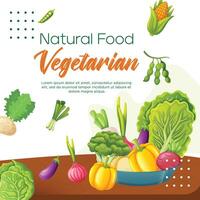 post sjabloon voor vegetarisch of biologisch Product vector