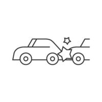 auto Botsing icoon in dun schets stijl vector
