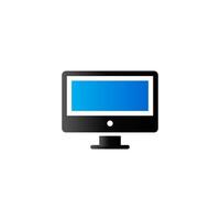 bureaublad computer icoon in duo toon kleur. elektronisch kantoor toezicht houden op vector