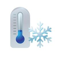 thermometer icoon in kleur. natuur temperatuur sneeuw winter vector