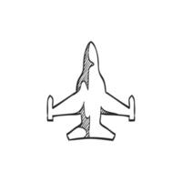 hand- getrokken schetsen icoon vechter Jet vector