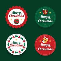 platte ontwerp kerststickers. vectorillustratie. vector