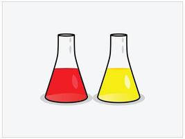 chemische reageerbuizen, erlenmeyers vector