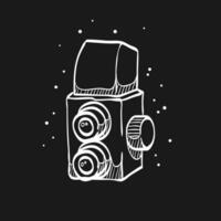 tweeling lens reflex camera tekening schetsen illustratie vector