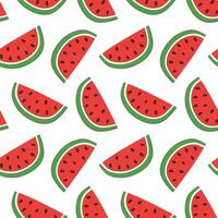 naadloos patroon met watermeloen plak. zomer fruit afdrukken ontwerp voor ansichtkaart, omhulsel papier, textiel, behang. vector vlak illustratie.