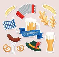 oktoberfest bundel iconen vector