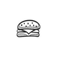 hand- getrokken schetsen icoon hamburger vector