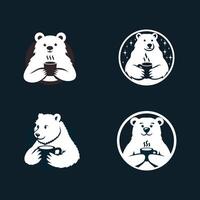 polair beer koffie logo icoon illustratie ontwerp vector