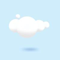 wolk 3d zacht icoon ontwerp illustratie vector