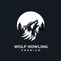 wolf gehuil hoofd logo icoon ontwerp illustratie vector