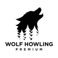 wolf gehuil logo icoon ontwerp illustratie vector