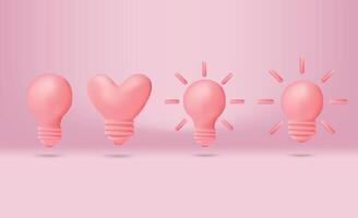 lamp roze 3d icoon Valentijn illustratie vector