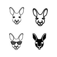 kangoeroe hoofd gezicht logo icoon ontwerp illustratie vector
