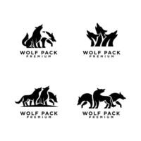 wolf pak logo icoon ontwerp illustratie vector