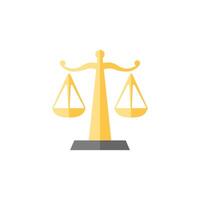 gerechtigheid schaal icoon in vlak kleur stijl. wet procesvoering meting balans vector