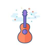 gitaar icoon vlak kleur stijl vector illustratie