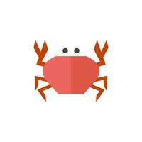 krab icoon in vlak kleur stijl. dier zee schepsel voedsel zeevruchten schaaldier vector