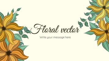 exquise abstracte bloemen bloem achtergrond sjabloon met tekst plaats vector