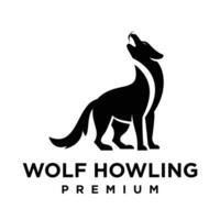 wolf gehuil logo icoon ontwerp illustratie vector