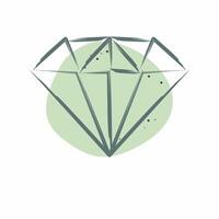 icoon diamant. verwant naar ring symbool. kleur plek stijl. gemakkelijk ontwerp bewerkbaar. gemakkelijk illustratie vector