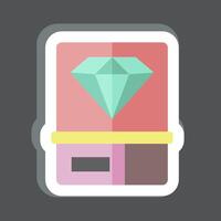 sticker diamant 2. verwant naar ring symbool. gemakkelijk ontwerp bewerkbaar. gemakkelijk illustratie vector