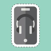 sticker lijn besnoeiing app. verwant naar podcast symbool. gemakkelijk ontwerp bewerkbaar. gemakkelijk illustratie vector