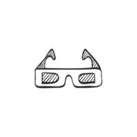 hand- getrokken schetsen icoon 3d bril vector