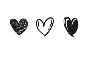 hart vormig krabbels. hand- getrokken vector harten. Valentijnsdag dag illustratie symbolen.
